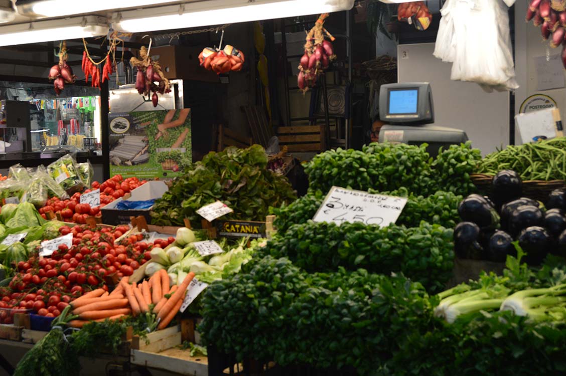 Manger plus écolo - marché en italie